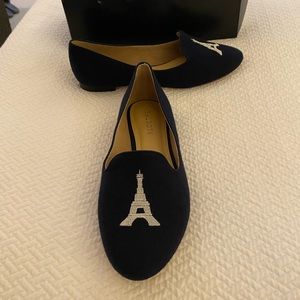 Talbots Eiffel Tower navy fabric flats